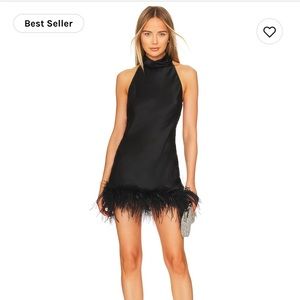 Black Amanda Uprichard Feather Dress